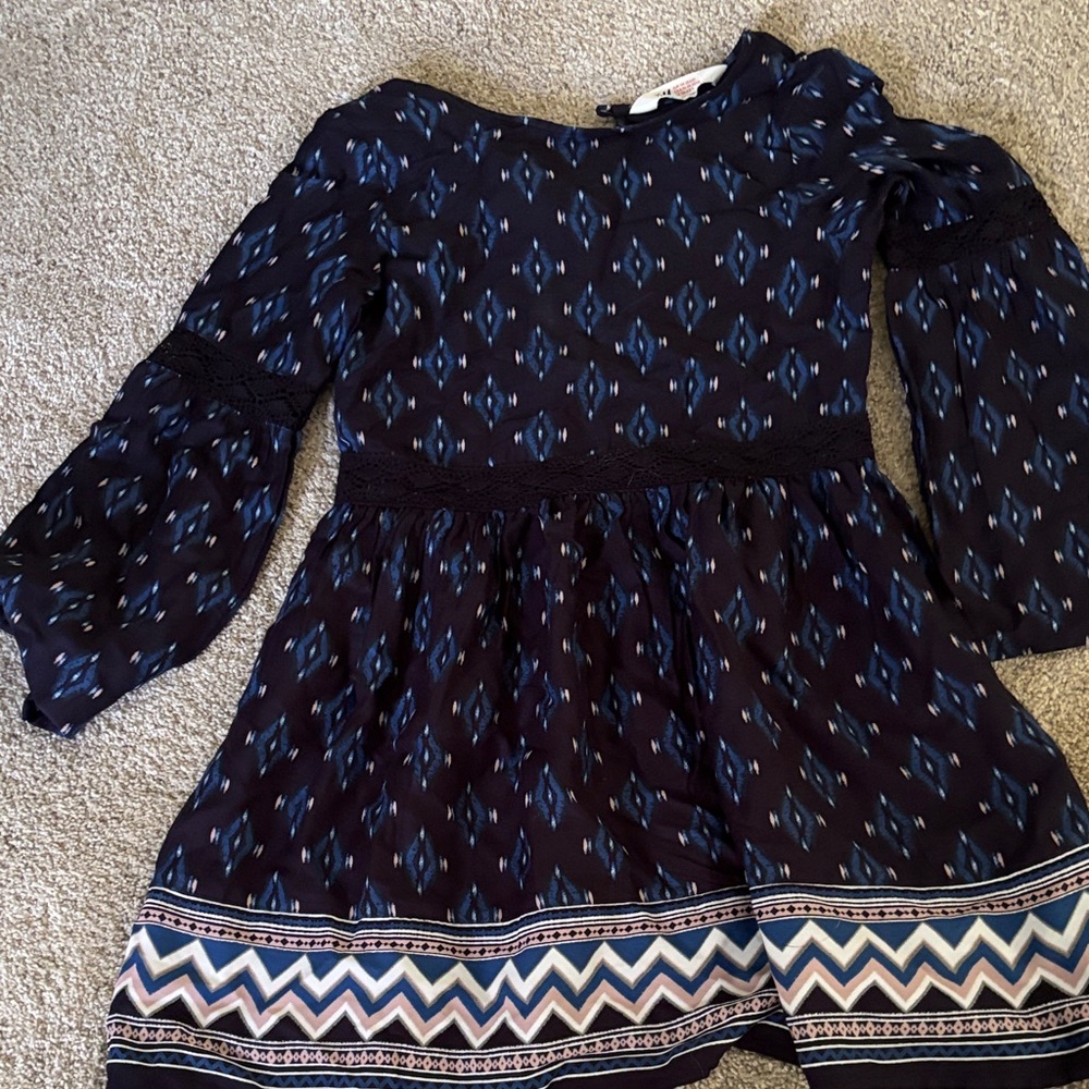 H&M Kids Casual Dress - Navy and White Pattern